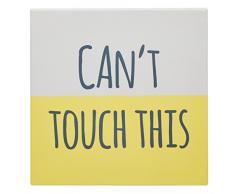 KitchenCraft Dessous de plat carré en céramique Jaune/blanc 20 x 20 cm, Jaune/blanc, 20 x 20 cm