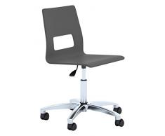 The Quadrifoglio Group The trèfle Group Celsius Fauteuil pivotant, bois, anthracite, 62 x 62 x 94 cm