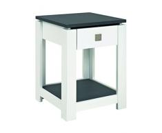 Haku Moebel 42566 Console Bois MDF Optique Granit/Blanc 40 x 40 x 55 cm