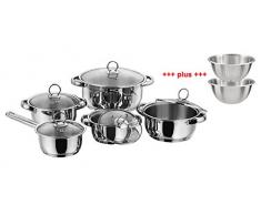 King 10001382Â Set de casseroles en Acier Inoxydable, 48Â x 30Â x 20Â CM, 12Â unitÃ©s