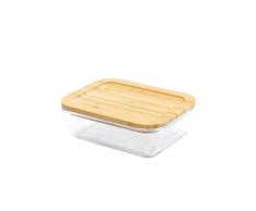Pebbly PKV-009 Boîte hermétique en Verre et Bambou, Naturel, 1 L