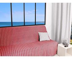 Soleil docre Jeté de canapé 170x250 cm COTONADE Rouge, Polyester Coton, 250x170 cm