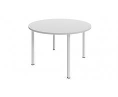 Buronomic BM617E Ensemble Table de réunion ronde avec 4 Pieds Métal Gris Blanc 120 x 120 x 72 cm