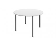 Buronomic BM612S Ensemble Table de réunion ronde avec 4 Pieds Métal Blanc/Anthracite 120 x 120 x 72 cm