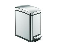 EKO New Rejoice Poubelle à Pédale Métal Inox 33,2 x 17,8 x 33,5 cm 8 litres