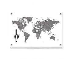 Zeller 11651 Tableau mémo en Verre, Motif Bois, Bois, World, 60 x 40 cm