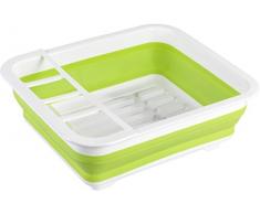 Wenko 54770100 Egouttoir Pliable, TPR, Vert/Blanc, (L x h x l) : 36,5 x 13 x 31 cm