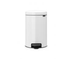 Brabantia -113864 - Poubelle à Pédale NewIcon avec Seau Intérieur en Métal 12 L - Blanc