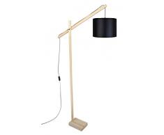 Tosel 95367 Lampadaire Liseuse 1 Lumière, Bois, E27, 40 W, Noir, 80 x 180 cm