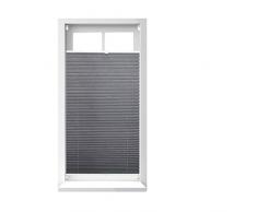 Relaxdays Store vénitien sans perçage volet fenêtre gris 90 x 120 cm laisse passer la lumière, gris