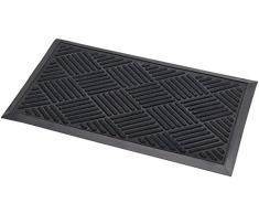 Addis Thirsk Paillasson avec motif très absorbante 100% polypropylène Parquet à poils longs, Noir, 70 x 40 cm