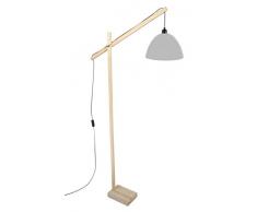 Tosel 95375 Lampadaire Liseuse 1 Lumière Bois, E27, 40 W, Gris, 80 x 180 cm
