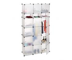 Relaxdays Ãtagère cubes rangement penderie armoire compartiments plastique chaussures modulable, transparent