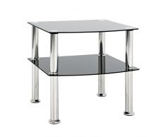 Haku Moebel Table dAppoint, Acier, Inox/Noir, 45 x 45 x 44 cm