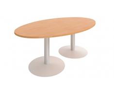 Buronomic BJ497A Ensemble Table de réunion modulaire Métal Hêtre/Blanc 200 x 120 x 72 cm