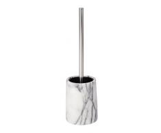 Wenko 22525100 Brosse WC Onyx, Marbre, Blanc, 11,5 x 11,5 x 40 cm