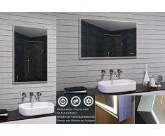 Lux de Aqua Miroir de salle de bain LED, verre, aluminium, Verre, aluminium, 100 x 65 x 3.2 cm