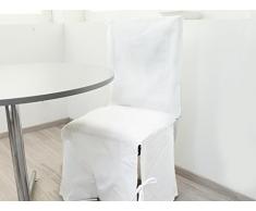 Soleil docre Panama Housse de Chaise en Coton Panama Coton Blanc 37 x 50 x 115 cm