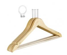 Wenko 64030100 Cintre Hotel Lot de 4 pièces, Bois, Marron, 45 x 5 x 24 cm