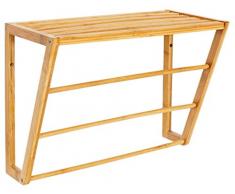 Helloshop26 Porte Sèche Serviette Salle de Bain Universelle, Bois, Or, 42 x 20 x 30 cm