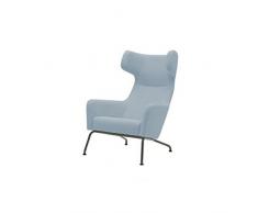 Softline Fauteuil HAVANA Ã oreilles en tissu bleu ciel