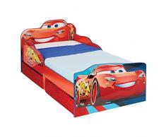 Cars 509CAD Lit pour Enfant avec Espace de Rangement Bois, Rouge, 143 x 77 x 63 cm