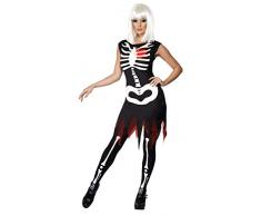 Smiffys Déguisement Femme Squelette, Robe et Lumières LED, Legends of Evil, Noir,Taille S,