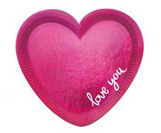 Amscan-7AM9903113 Everyday Love Assiette métallique Multicolore 19 x 19 cm