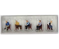 Preiser 1/87 Ème - PR10579 - Modélisme Ferroviaire - Hommes Assis - Chaises Incluses