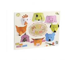 Aladine Mitik Mask’Animo - Loisirs Créatifs Enfants - Création 8 Masques Animaux - sans Colle, sans Ciseaux - Carton Recyclé - Fabriqué en France - Idéal Atelier Anniversaire - À partir de 4 Ans