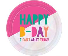 Amscan 552095 AM 8 Assiettes Young & Fabulous irisables Multicolore