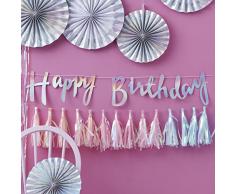 Ginger Ray Guirlande de fanions irisées à suspendre 1,5 m