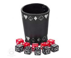 Q-Workshop qwopok02 Poker Dés avec Tasse en Cuir Argent Jeu