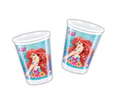 Disney 200 ML Princess Ariel Little Mermaid gobelets en Plastique, Lot de 8