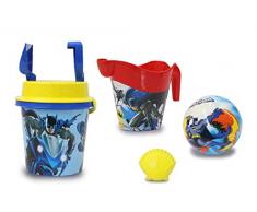 Jamara 410136 Batman Set de 7 pièces sous Licence Officielle pour Seau, Pelle à Main, Ramequin, Ramequin, Poubelle, Poubelle, salière à Sable, Bleu