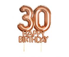 Neviti- Glitz & Glamour-Cake Topper-Rose Gold-Age 30 Décoration pour gâteau, 773550