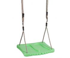 Ultrakidz Siège de balançoire rectangulaire avec des emplacements pour les pieds, balançoire pour se tenir debout, plateau de balançoire robuste en plastique, résistant aux intempéries, vert pomme