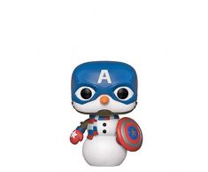 Funko Pop Bobble Vinyle Marvel: Holiday-Captain America Capt Figurine de Collection, 43335, Multicolore, Taille Unique