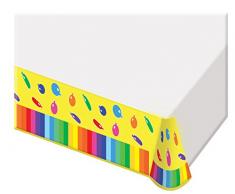 SIAD – Tanti auguri (137 x 182 cm) Nappe en plastique 137 x 182 cm, multicolore, Taille unique, 33351