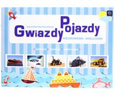 Interdruk Maa4gp Livre de coloriage A4 16 avec Stickers Cool Véhicules, Multicolore