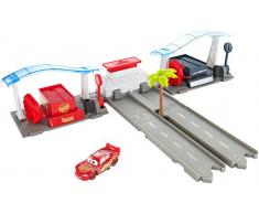 Disney Pixar Cars Coffret Stand Circuit de Floride, piste pour course de voitures, véhicule Flash McQueen inclus, jouet pour enfant, FBH01