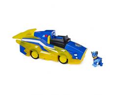 La Pat Patrouille - 6055932 - Véhicule Deluxe Chase Mighty Pups Charged Up + 1 figurine Chase - Voiture Paw Patrol - Jeu jouet enfant