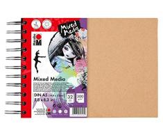 Marabu Classeur Mixed Media, Papier Grain Fin, sans Acide, résistant à la lumière, pour Techniques à Haute teneur en Couleurs