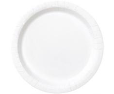 Unique Party - 31056 - Paquet de 16 Assiettes en Carton - 21,9 cm - Blanc