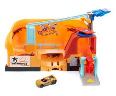 Hot Wheels City Super Coffret Skate Park Super Cascade avec une petite voiture de course incluse, jouet pour enfant, FNB16