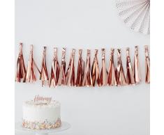 Ginger Ray Guirlande de pompons en or rose pour décoration de fête Rose 2 m