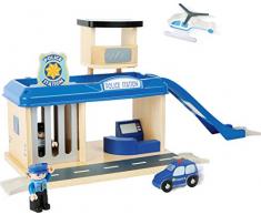 Small Foot Commissariat de Police World en Bois Naturel certifié 100% FSC INCL. Accessoires. Jouets, 10899, Multicolore
