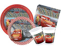 Kit Party Table Disney Cars 3 L (24 Persone) Rouge