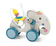 Small Foot 11088 Jouet à pousser avec circuit de motricité Jungle, en bois certifié 100% FSC, à partir de 12 mois, orange