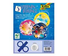 Folia 6835/5 Lot de 5 lanternes circulaires en Carton Photo Bleu Roi Diamètre 19 cm Découpe de fenêtre 13,5 cm